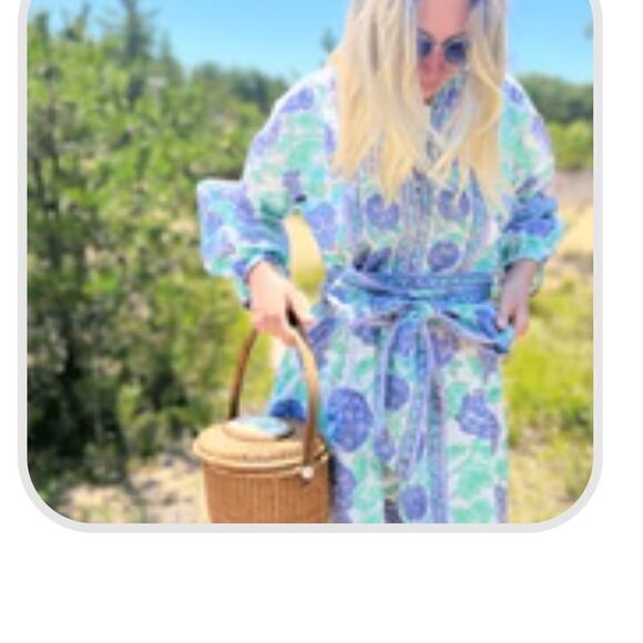 Sue Sartor XL Flounce Shorty - Blue Hydrangea- New - Picture 10 of 11